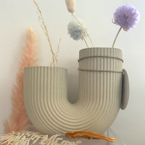 J Vase (Black, White, & Stone)