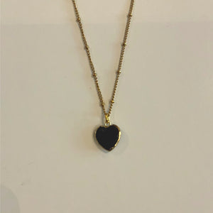 Maiden Perras - Black Onyx Heart Necklace