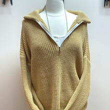 Load image into Gallery viewer, Half Zip Sweater (Mustard/Beige)
