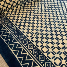 Load image into Gallery viewer, Indigo Block Print Batik Blanket / Throw
