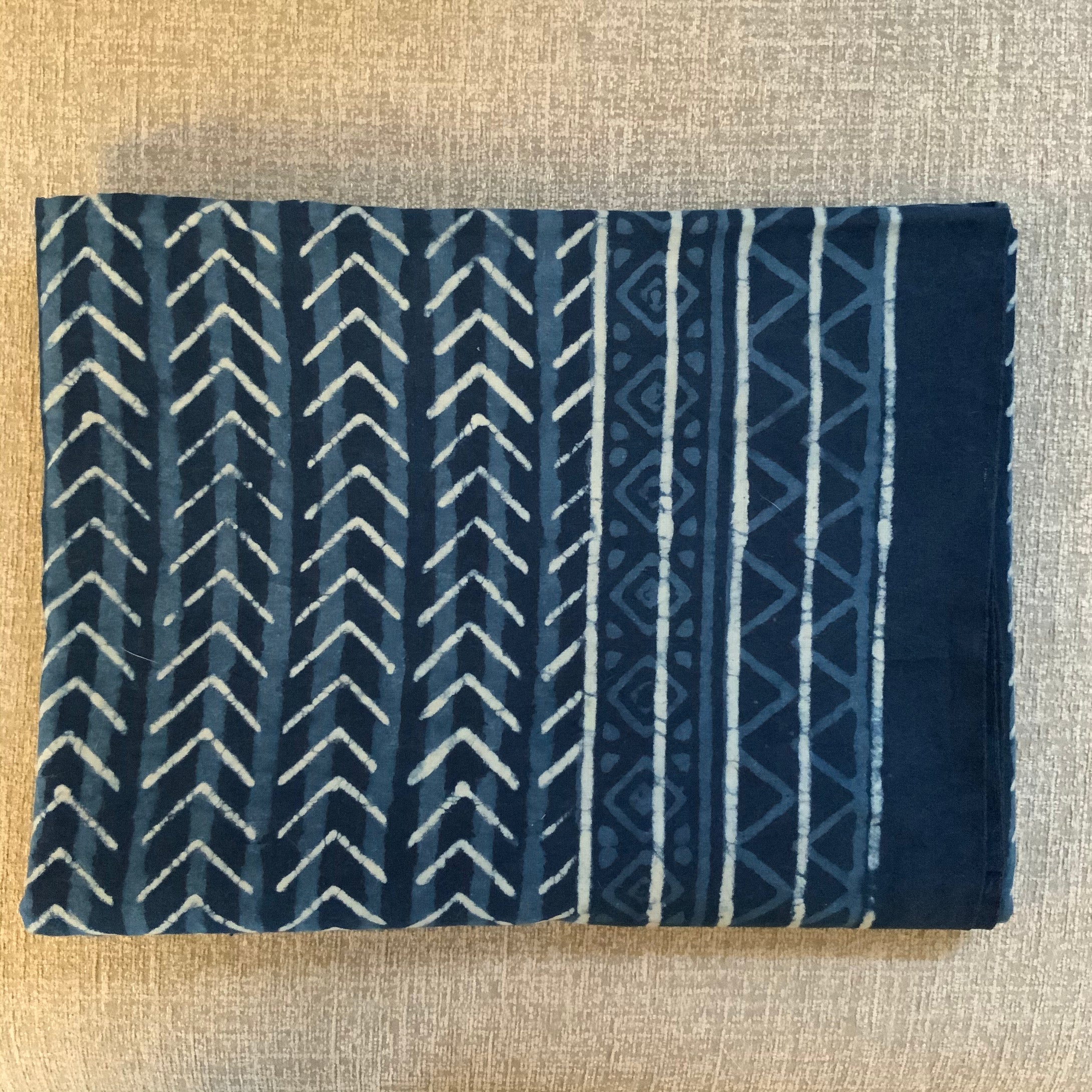 Indigo Block Print Batik Blanket / Throw