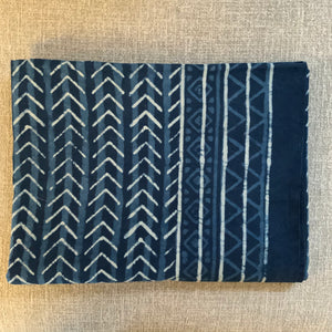 Indigo Block Print Batik Blanket / Throw