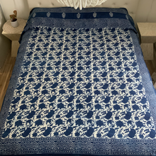 Load image into Gallery viewer, Indigo Block Print Batik Blanket
