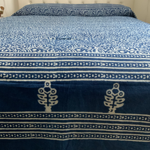 Load image into Gallery viewer, Indigo Block Print Batik Blanket
