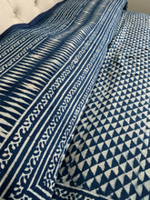 Load image into Gallery viewer, Indigo Block Print Batik Duvet Cover
