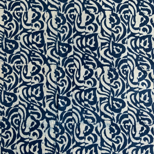 Indigo Block Prink Batik Blanket