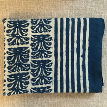Load image into Gallery viewer, Indigo Block Print Batik Blanket / Throw
