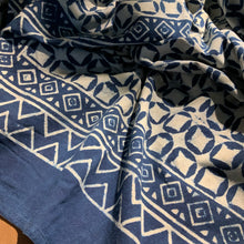 Load image into Gallery viewer, Indigo Block Print Batik Blanket / Throw
