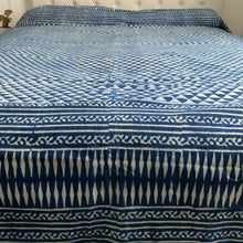 Load image into Gallery viewer, Indigo Block Print Batik Duvet Cover
