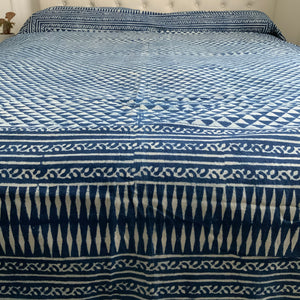 Indigo Block Print Batik Duvet Cover