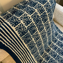 Load image into Gallery viewer, Indigo Block Print Batik Blanket / Throw
