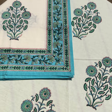 Load image into Gallery viewer, Table Cloths with Napkins- Block Printed Botanicals Mughal Style
