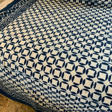 Load image into Gallery viewer, Indigo Block Print Batik Blanket / Throw
