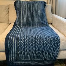 Load image into Gallery viewer, Indigo Block Print Batik Blanket / Throw

