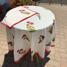 Load image into Gallery viewer, Table Cloths with Napkins- Block Printed Botanicals Mughal Style
