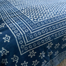 Load image into Gallery viewer, Indigo Block Print Batik Duvet Cover
