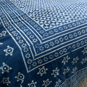 Indigo Block Print Batik Duvet Cover