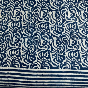 Indigo Block Prink Batik Blanket