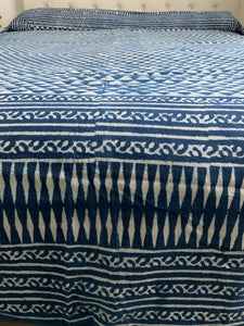 Indigo Block Print Batik Duvet Cover