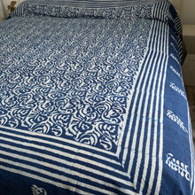 Load image into Gallery viewer, Indigo Block Prink Batik Blanket

