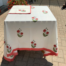 Load image into Gallery viewer, Table Cloths with Napkins- Block Printed Botanicals Mughal Style

