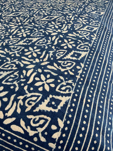 Indigo Block Print Batik Duvet Cover