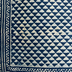 Indigo Block Print Batik Duvet Cover