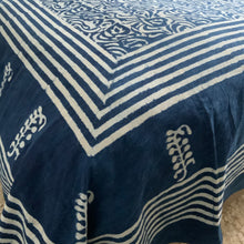 Load image into Gallery viewer, Indigo Block Prink Batik Blanket
