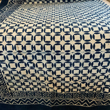 Load image into Gallery viewer, Indigo Block Print Batik Blanket / Throw
