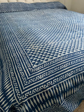 Load image into Gallery viewer, Indigo Block Print Batik Duvet Cover
