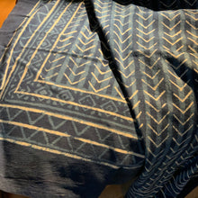 Load image into Gallery viewer, Indigo Block Print Batik Blanket / Throw
