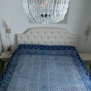 Indigo Block Print Batik Duvet Cover