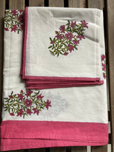 Load image into Gallery viewer, Table Cloths with Napkins- Block Printed Botanicals Mughal Style
