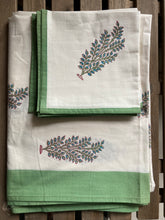 Load image into Gallery viewer, Table Cloths with Napkins- Block Printed Botanicals Mughal Style
