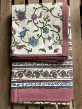 Load image into Gallery viewer, Table Cloths with Napkins- Block Printed Botanicals Mughal Style
