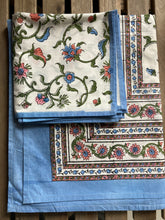 Load image into Gallery viewer, Table Cloths with Napkins- Block Printed Botanicals Mughal Style
