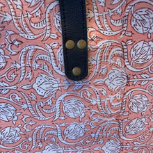 Load image into Gallery viewer, Oversized Blockprint Bags with Leather Straps (Made with Vintage Upcycled Materials)
