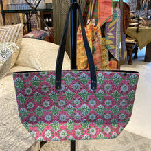 Load image into Gallery viewer, Oversized Blockprint Bags with Leather Straps (Made with Vintage Upcycled Materials)
