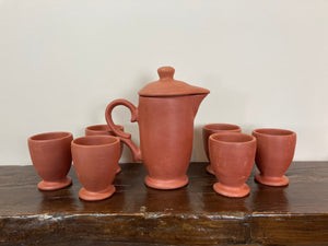 Pitcher with Clay Cups.  1 jug / s6 cups