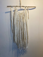 Load image into Gallery viewer, Macramé Wall Hanging - Upcyled Sari Silk Cream

