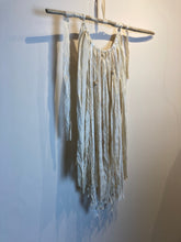 Load image into Gallery viewer, Macramé Wall Hanging - Upcyled Sari Silk Cream
