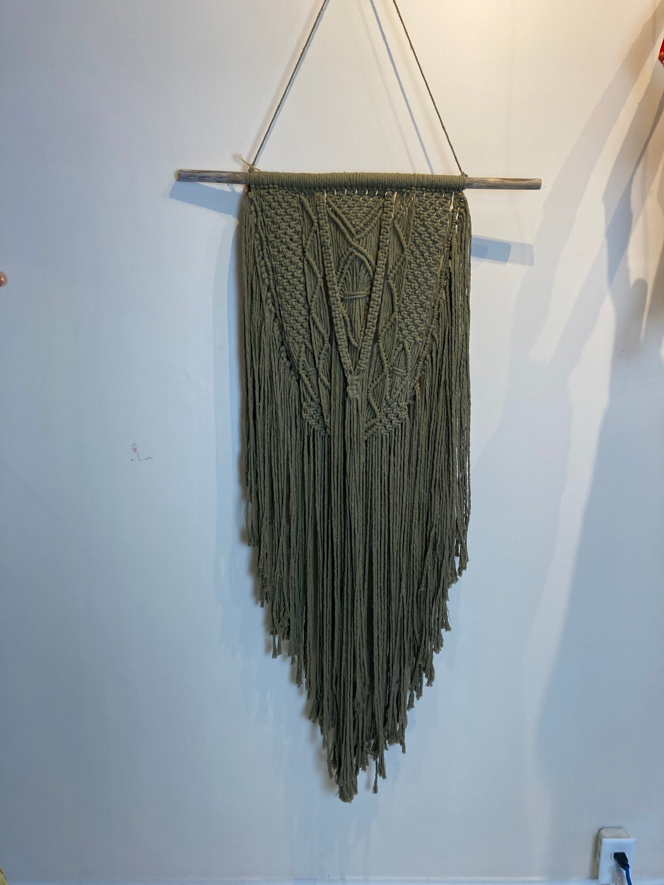 Macramé Wall Hanging - Canadian Hemp - Lentil Green