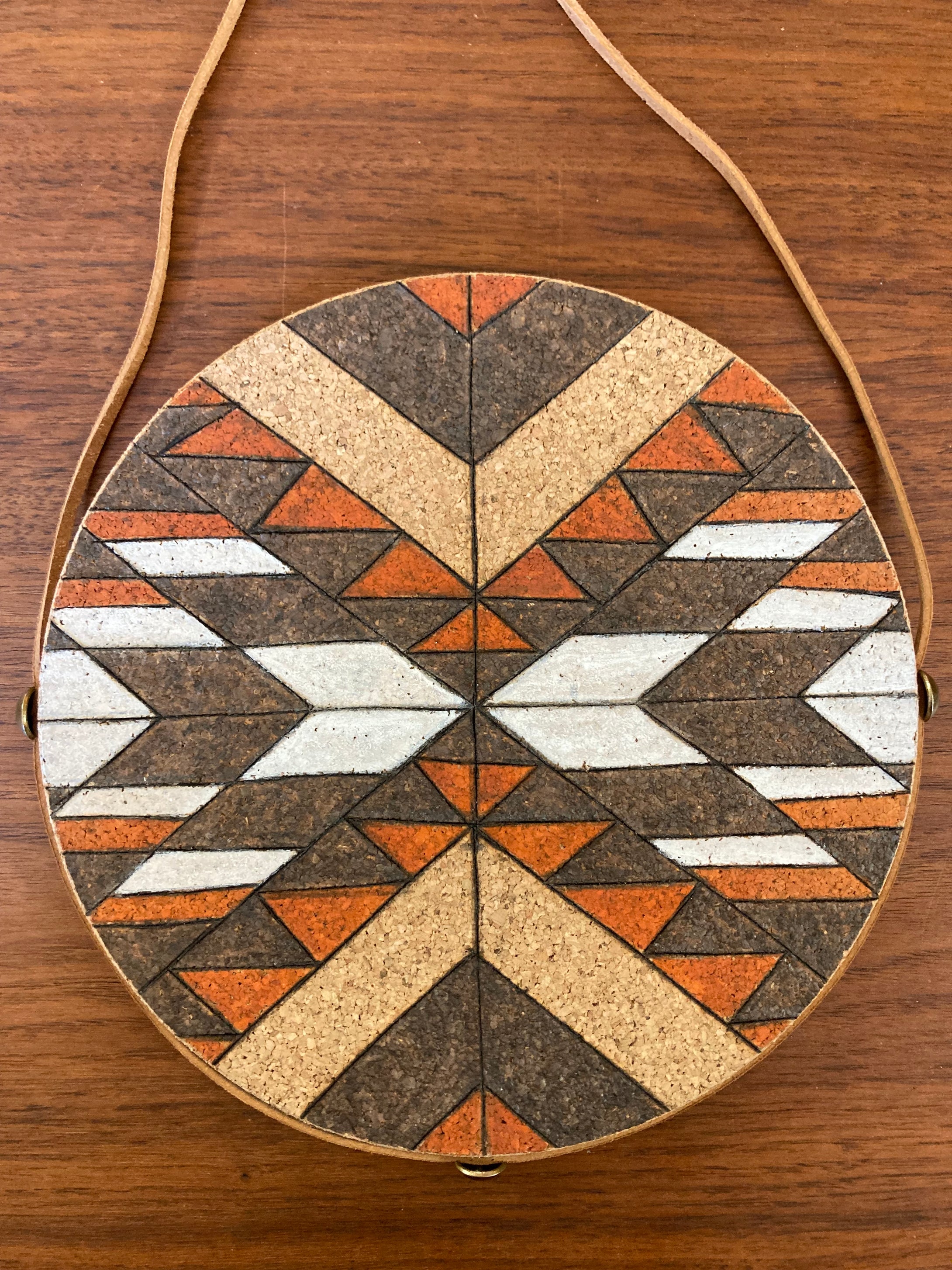 Desert Collection Aztec Design - Wall Hanging Trivets - Plaid and Peaches - Medium