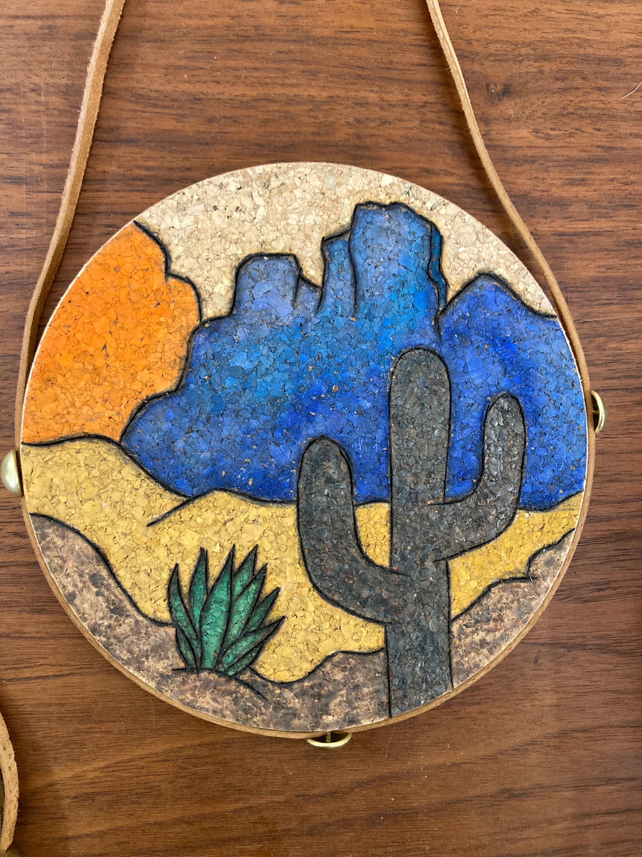 Desert Collection - Wall Hanging Trivets - Plaid and Peaches- Small