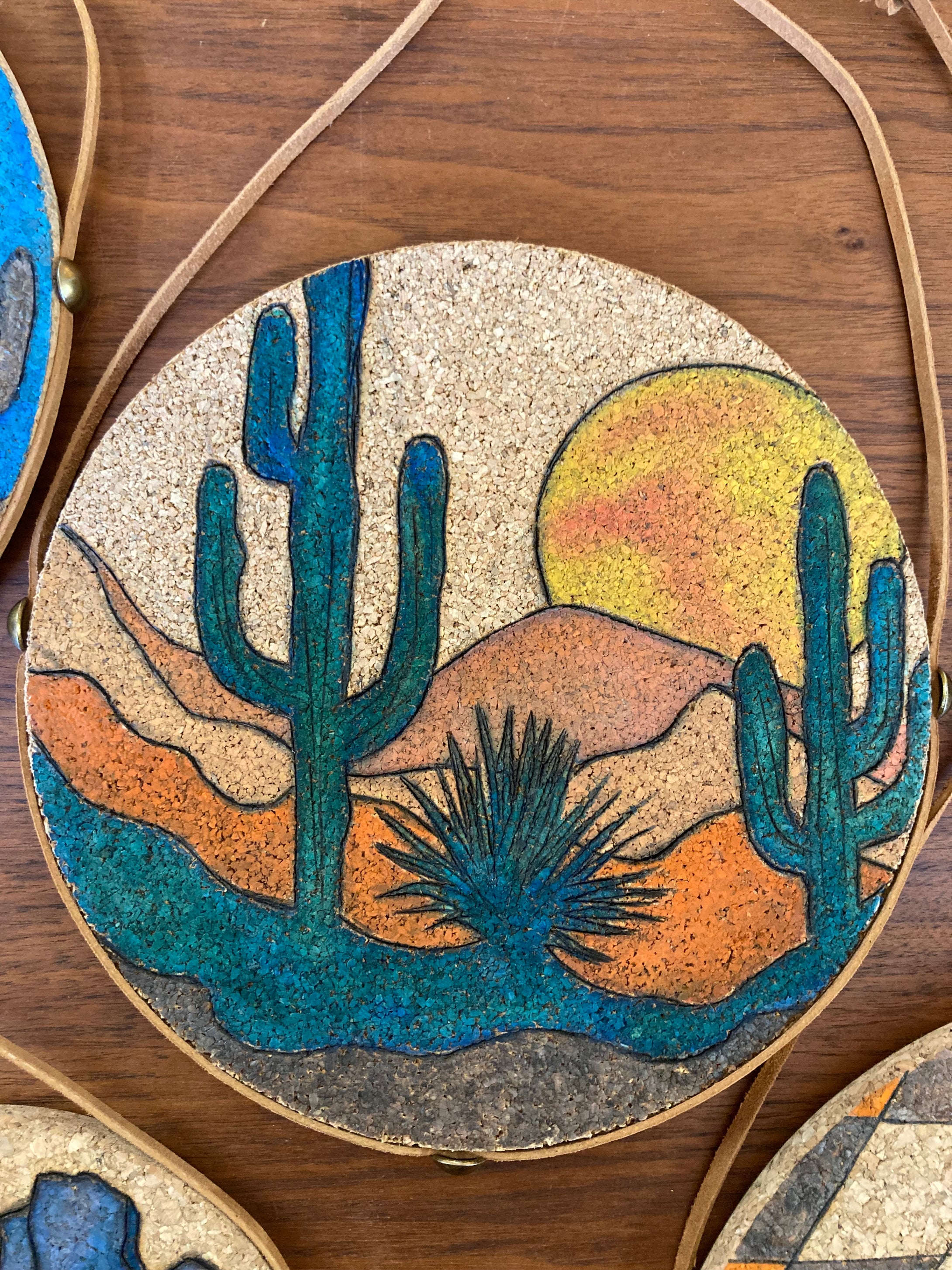 Desert Collection - Wall Hanging Trivets - Plaid and Peaches - Medium