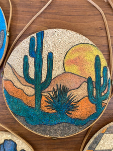 Desert Collection - Wall Hanging Trivets - Plaid and Peaches - Medium