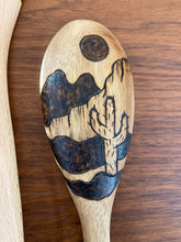 Load image into Gallery viewer, Desert Collection - Burned Wooden Spoons - Plaid and Peaches
