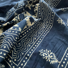 Load image into Gallery viewer, Indigo Block Print Batik Blanket
