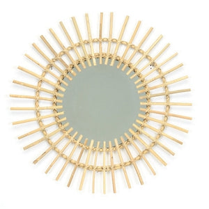 Round Rattan Mirror