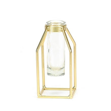 Load image into Gallery viewer, GOLD IRON STAND W TUBE GLASS
